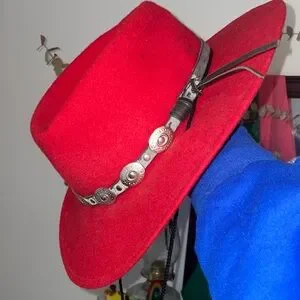 Closet | Accessories | Vintage Red Felt Cowgirl Hat With  display picture 3